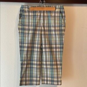 American Eagle Outfitters Vintage Plaid Cropped Culotte Capri Pants, Size 6